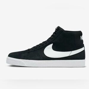 Nike Men's Black and White SB Zoom Mid Skate Shoes